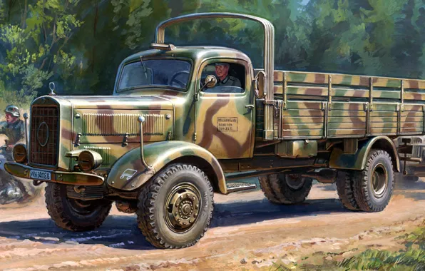 Picture figure, Mercedes-Benz, art, German truck, L4500A