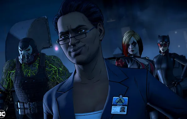 The game, Glasses, Smile, Costume, Mask, Catwoman, Smile, Harley Quinn