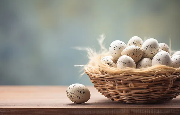 Holiday, eggs, spring, Easter, quail, AI art, neural network, Easter background