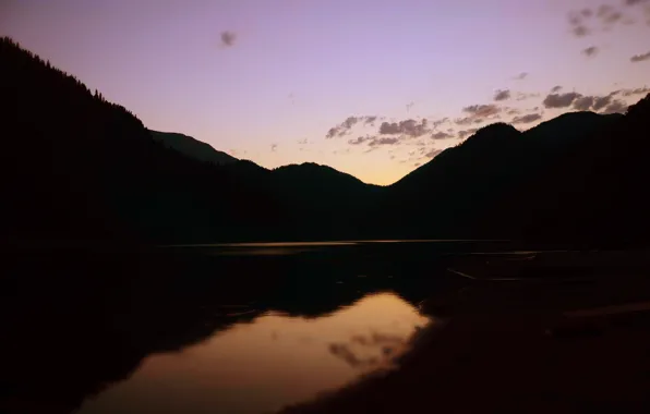 Picture sunset, night, lake, the evening, Riza