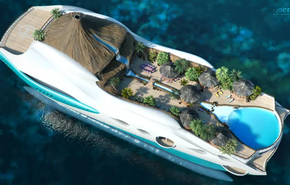 The project, superyacht, Futuristic, the yacht-island, gesign, Yacht island, tip 2
