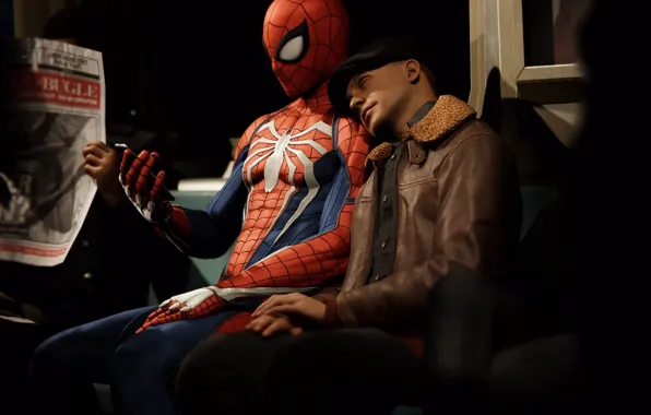 Metro, resting, spider man, ps4, marvels spider man