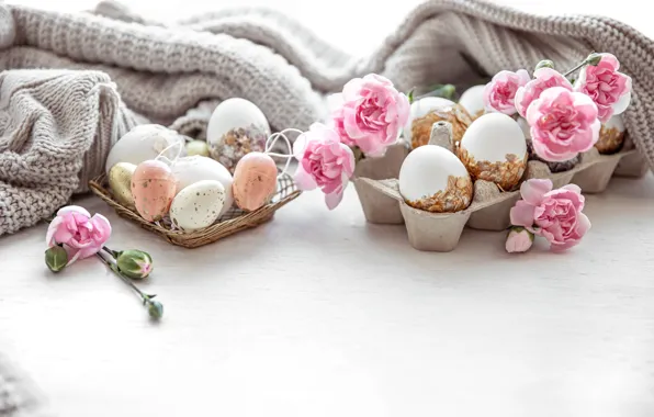 Flowers, eggs, Easter, clove