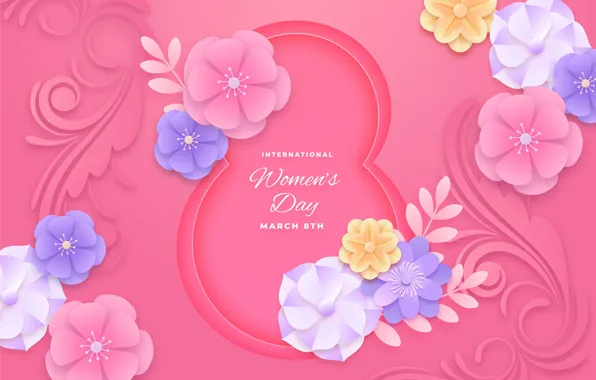 Leaves, flowers, holiday, the inscription, pattern, curls, graphics, spring