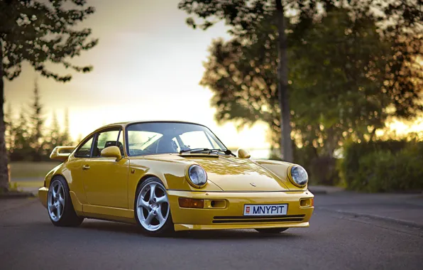 Picture Carrera 4, Porsche 911, yellow, Supercharged