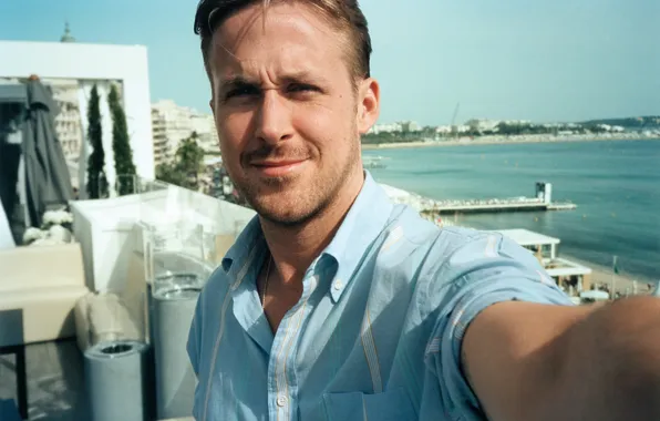Picture sea, summer, photo, actor, shirt, Ryan Gosling, Ryan Gosling, Time