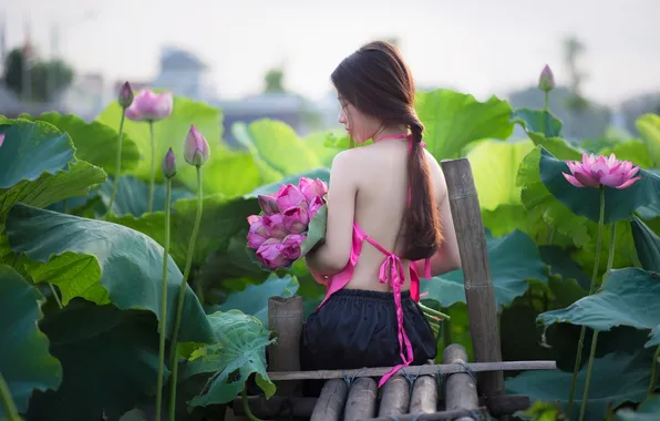 Girl, nature, mood, Lily