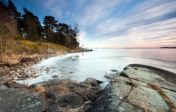 Ice, landscape, nature, lake
