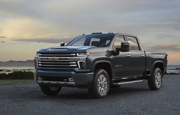 Picture Chevrolet, pickup, on the shore, Silverado, High Country, 2020, 2500 Heavy Duty