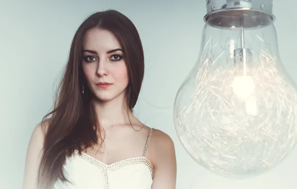 Light, girl, fashion, dress, studio, style, blue, eyes