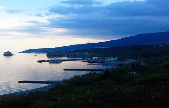 Sea, mountains, Crimea
