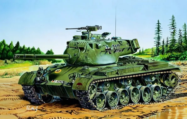 Figure, tank, American, patton, Germany, Patton, m47