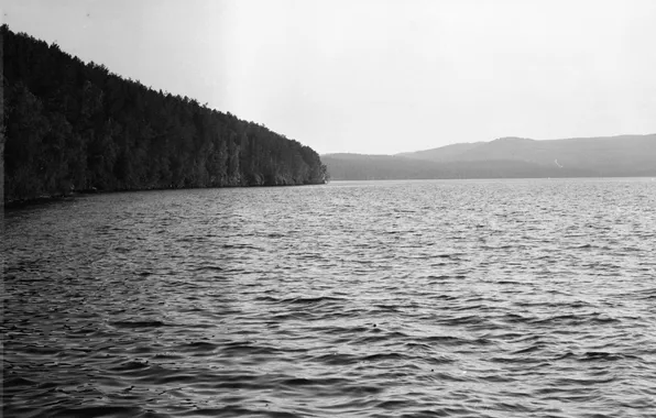 Picture landscape, fog, lake, Dark
