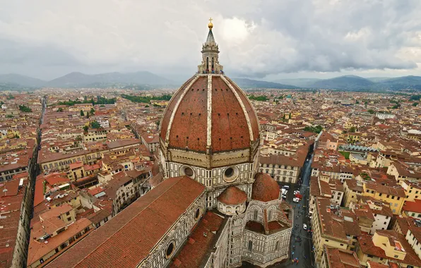 Picture the sky, clouds, home, Italy, Florence, street, quarter, Duomo