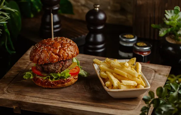 Greens, bread, tomatoes, tomatoes, Patty, sesame, fast food, salad