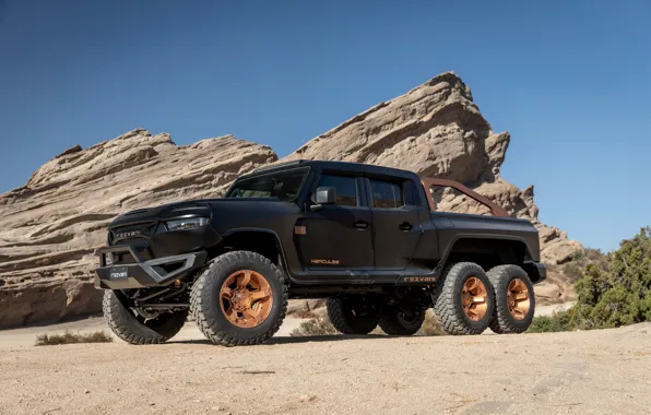 Picture rock, Bush, pickup, Rezvani, 2020, Hercules 6x6