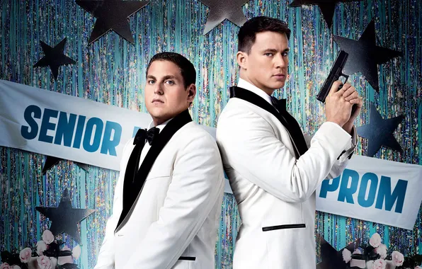 Picture white, weapons, poster, tuxedo, Jonah Hill, Jonah Hill, police, Channing Tatum