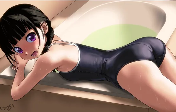 Picture swimsuit, schoolgirl, girl, young