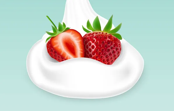 Background, milk, strawberry, berry