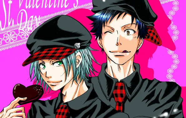 Art, guys, pink background, Katekyo Hitman Reborn, Valentine's Day. Valentine, Teacher mafia Reborn, Gokudera Hayato, …