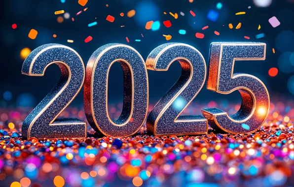 Figures, New year, date, 2025, New Year 2025