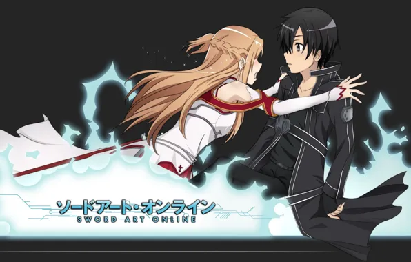 Anime, art, Sword art online, Sword Art Online, Asuna, Kirito
