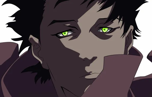 Face, anime, hero, green eyes