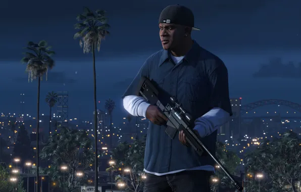 Game, Weapons, Grand Theft Auto V, GTA V, Franklin, Clinton, The Saints, Nigth