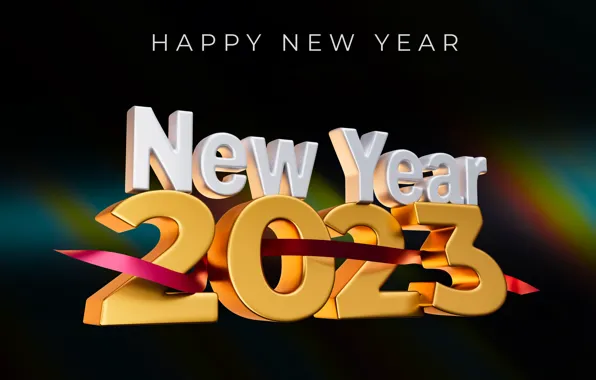 Letters, the dark background, the inscription, figures, tape, New year, gold plated, words