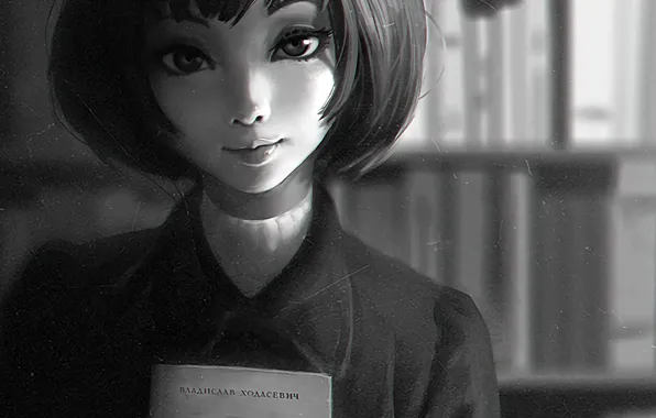 Picture book, anime, eyes, face, art, girl, look