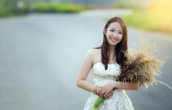 Picture girl, smile, Asian