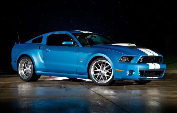 Picture blue, strip, background, Mustang, Ford, Shelby, GT500, Ford