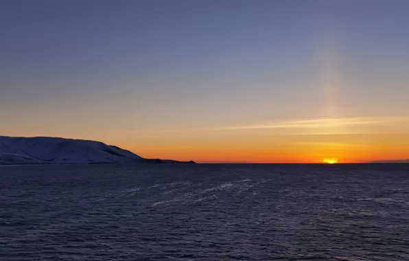 Sunset, The sun, Sea, Ray