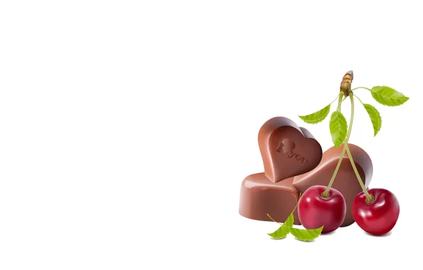 Picture cherry, mood, minimalism, berry, art, candy, sweets, chocolate