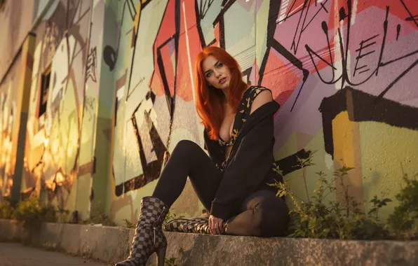 Picture wallpaper, photography, woman, digital art, poses, ginger, flirts