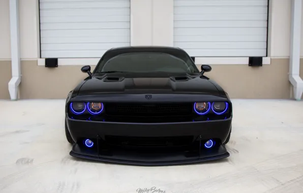 Dodge, Challenger, black, SRT, Liberty Walk