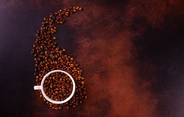 Picture background, Cup, coffee beans