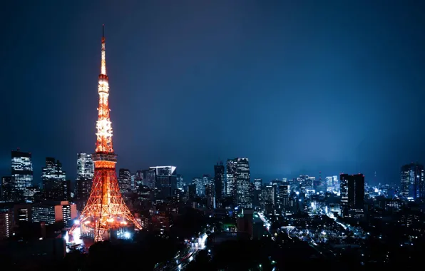 Building, home, Japan, Tokyo, Tokyo, Japan, night city, tower