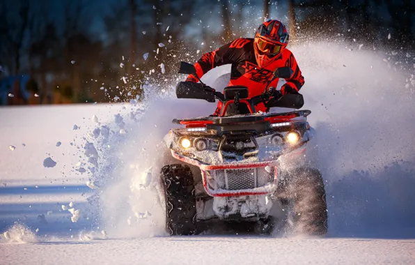 Winter, snow, sport, athlete, ATV