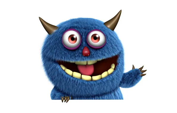 Monster, face, funny, cute, fluffy