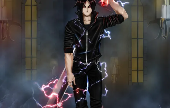 Picture weapons, magic, sword, anime, art, guy, air monger