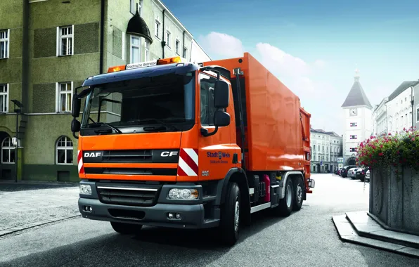 Orange, the city, area, DAF, DAF, garbage truck, 6x2, platform