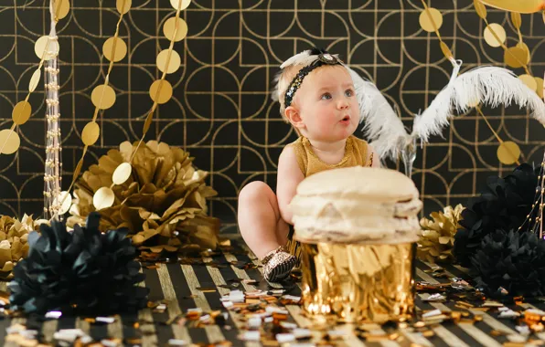 Look, dress, girl, Baby, baby, Cake, Birthday, Happy birthday