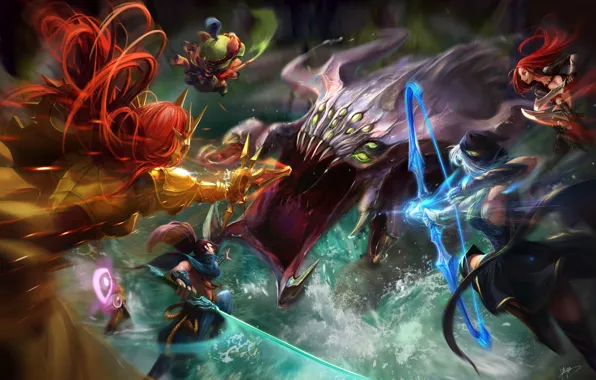 Picture the game, fight, art, event, League of Legends