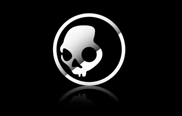 Picture Minimalism, Skull, Logo, Black, Minimalism, Skullcandy
