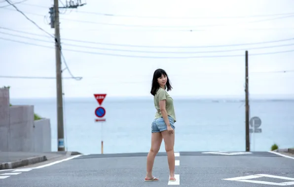 Ass, Model, Woman, Pretty, Japanese, Long Shot, Alice Kisaki