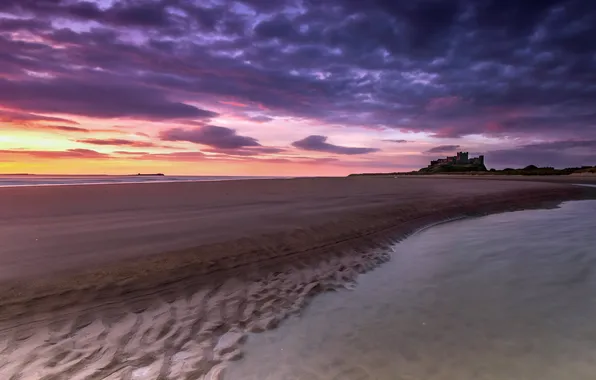 Sea, landscape, sunset, shore