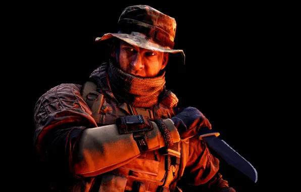 Gun, game, soldier, weapon, Battlefield, rifle, knife, uniform