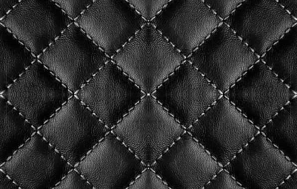 Picture background, texture, leather, thread, black, leather, firmware, quilted