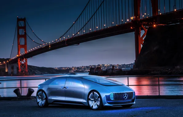 Lights, Mercedes-Benz, the evening, Mercedes, 2015, F 015, Luxury in Motion